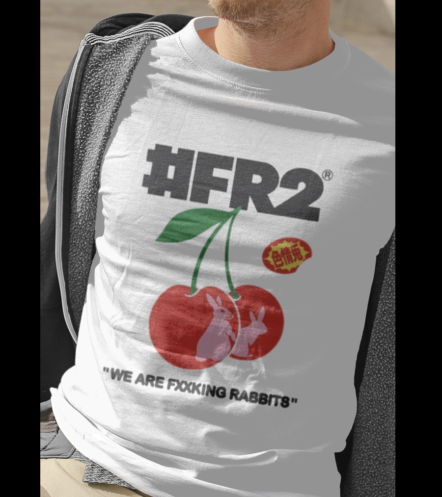 FR2 Cherry Rabbits "We Are Fxxking Rabbits" Red T-Shirt