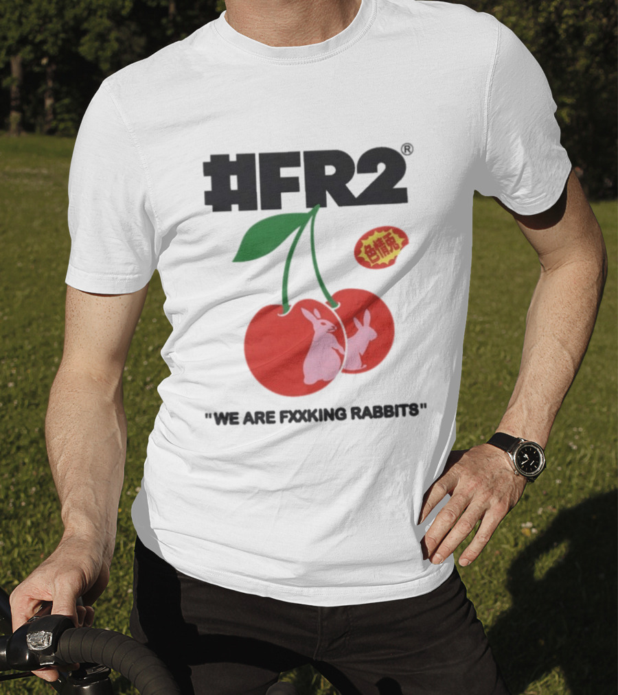 FR2 Cherry Rabbits "We Are Fxxking Rabbits" Red T-Shirt