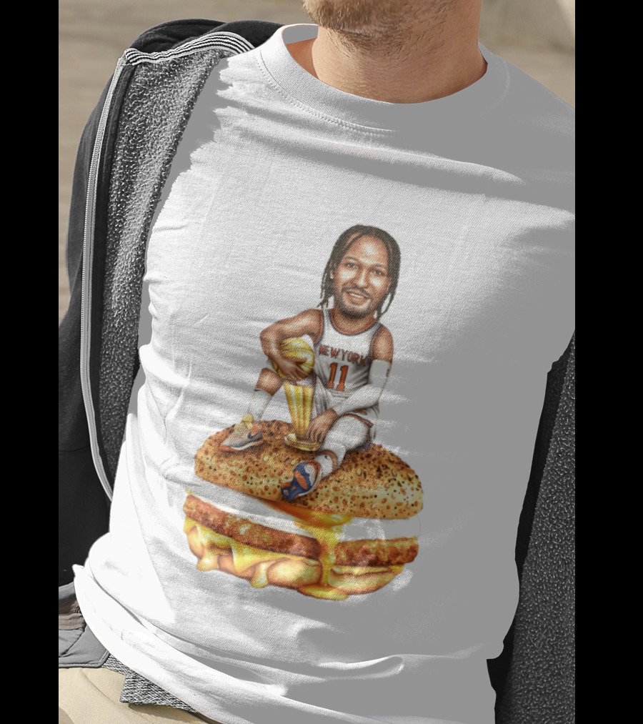 Jalen Brunson New York Knicks Basketball Trophy Egg And Cheese Sandwich T-Shirt
