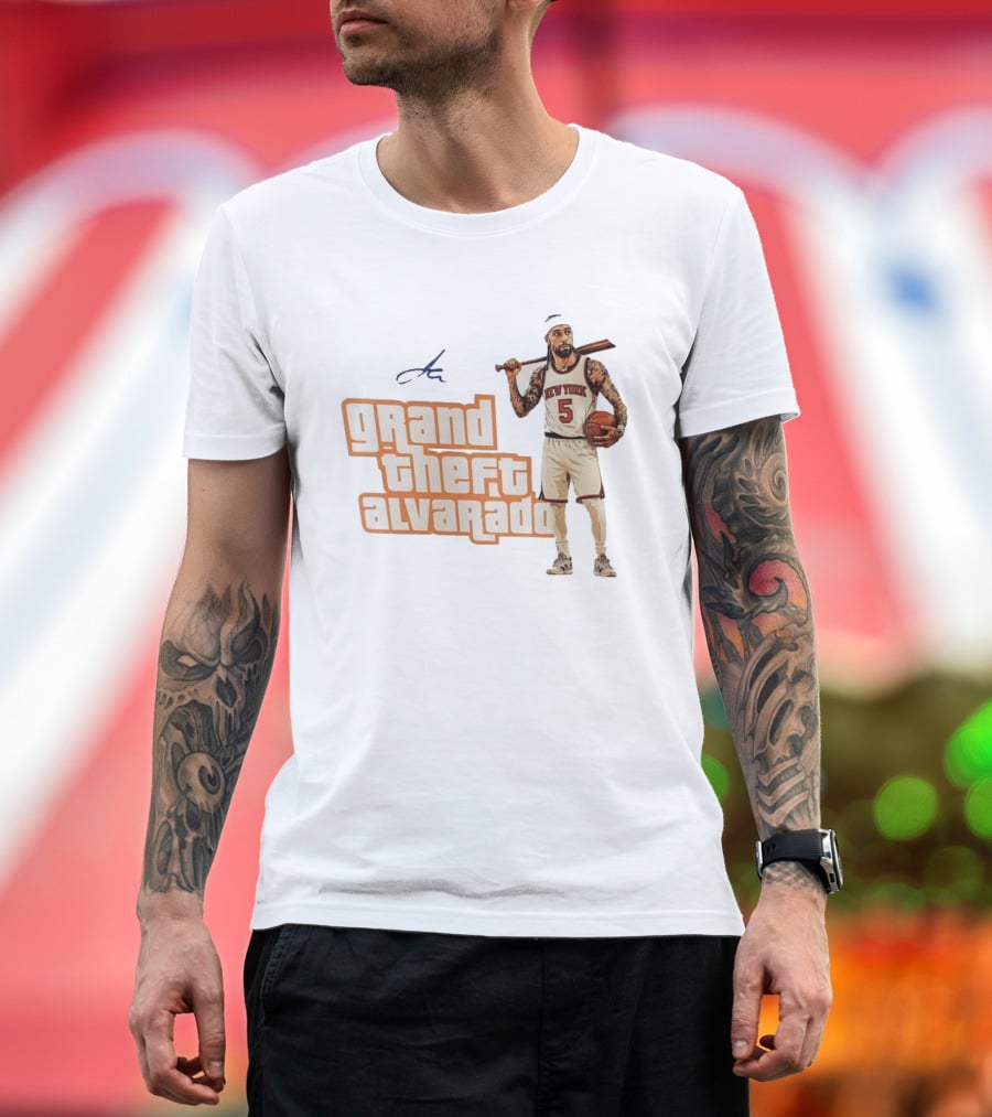 Grand Theft Alvarado New York Knicks Basketball Player T-Shirt