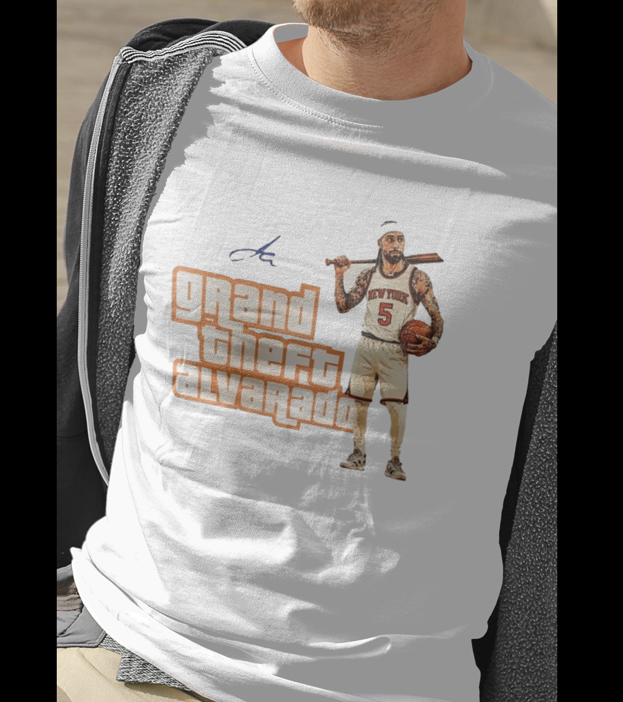 Grand Theft Alvarado New York Knicks Basketball Player T-Shirt