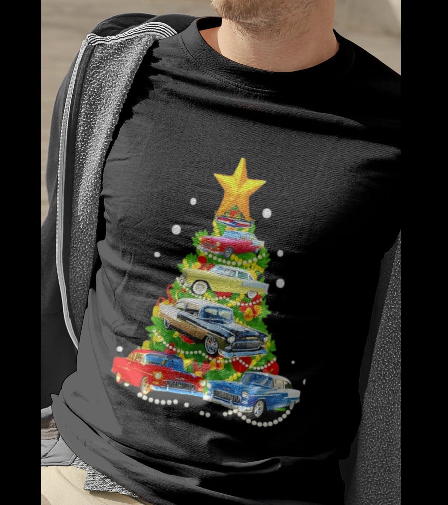 1955 Chevy Christmas Tree Holiday Vintage Car Enthusiasts T-Shirt
