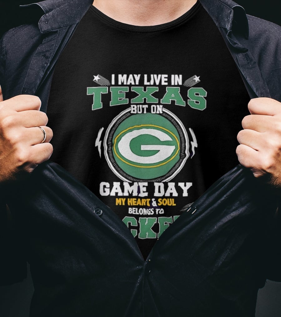 Texas Resident's Heart Belongs To Packers On Game Day T-Shirt
