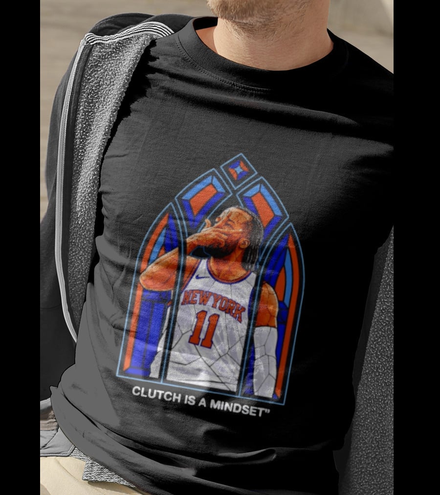 New York Knicks Jalen Brunson Number 11 Clutch Is A Mindset Stained Glass T-Shirt