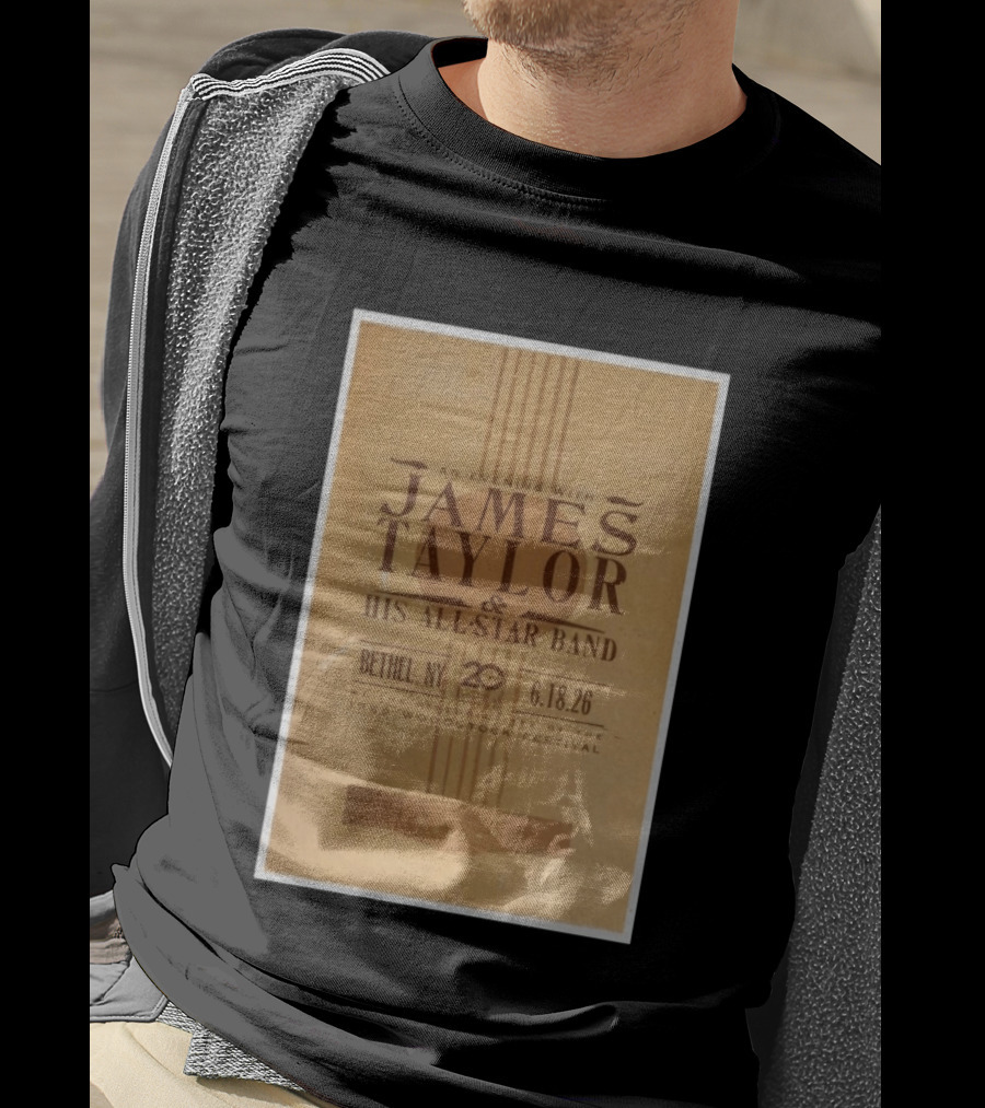 An Evening With James Taylor His All Star Band Bethel NY June 18 2026 Woodstock Festival T-Shirt