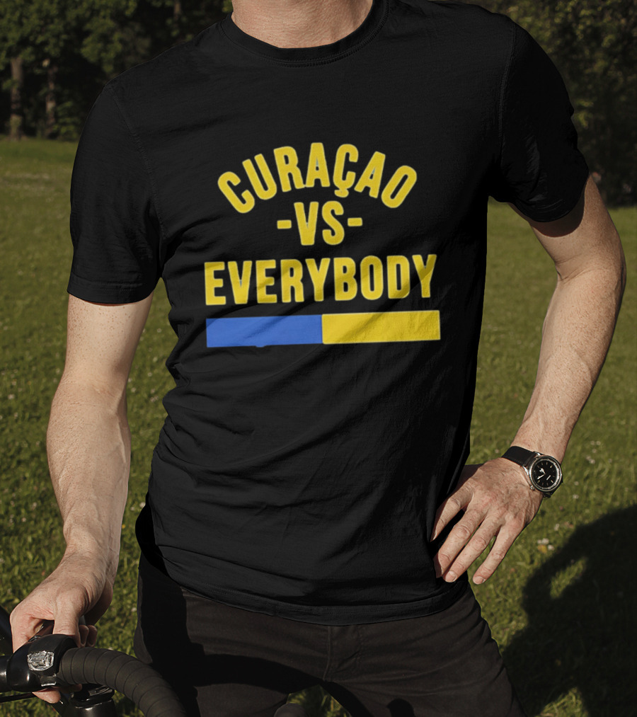Curaçao VS Everybody Caribbean Island Pride Yellow Blue T-Shirt