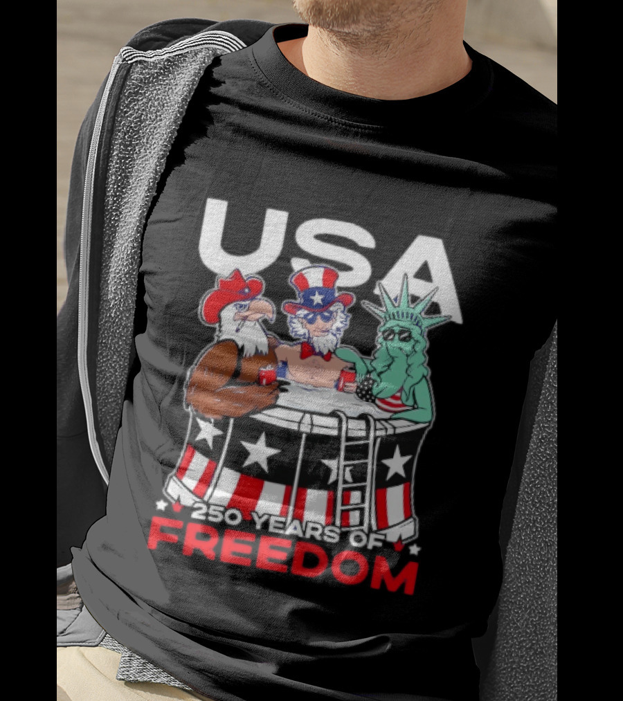 USA Eagle Uncle Sam Statue Of Liberty 250 Years Of Freedom T-Shirt