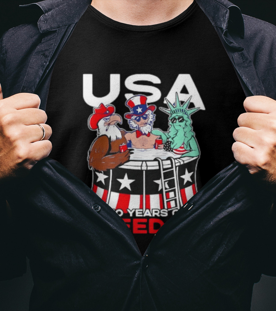 USA Eagle Uncle Sam Statue Of Liberty 250 Years Of Freedom T-Shirt
