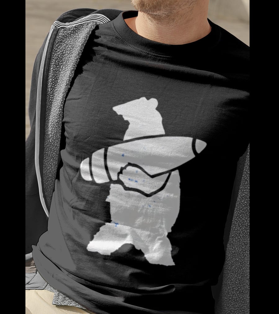 Bear Holding Artillery Shell Military Corporal T-Shirt