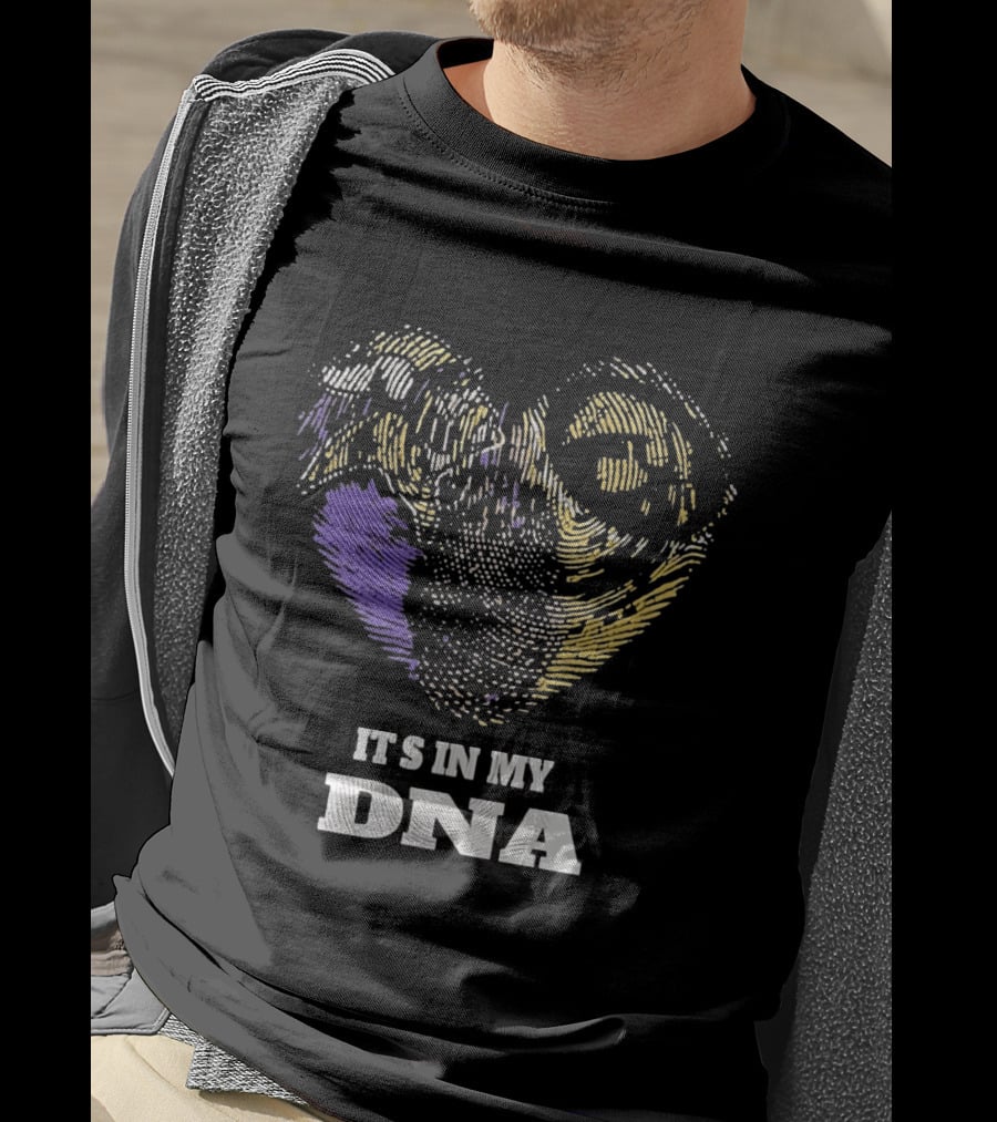Minnesota Vikings Iowa Hawkeyes It's In My DNA Heartprint T-Shirt