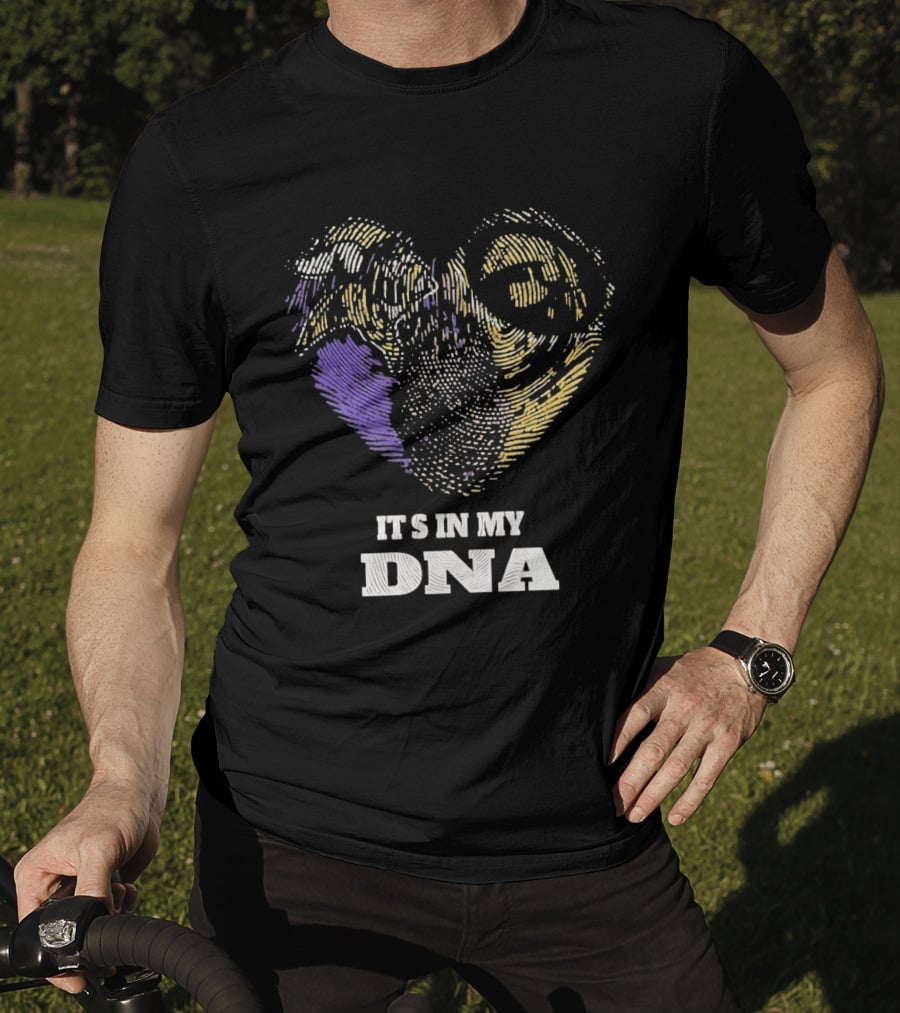 Minnesota Vikings Iowa Hawkeyes It's In My DNA Heartprint T-Shirt
