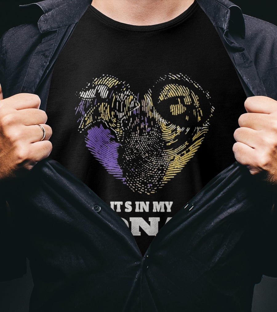 Minnesota Vikings Iowa Hawkeyes It's In My DNA Heartprint T-Shirt