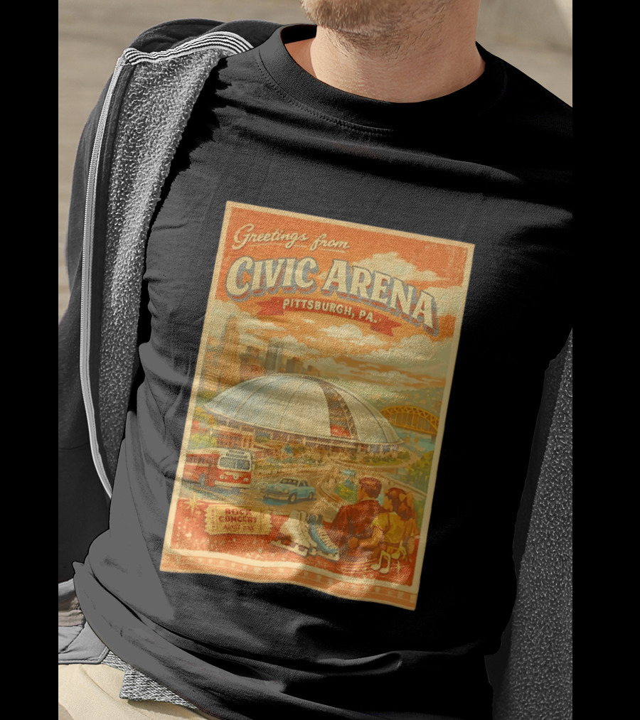 Greetings From Civic Arena Pittsburgh PA Rock Concert Admit One T-Shirt