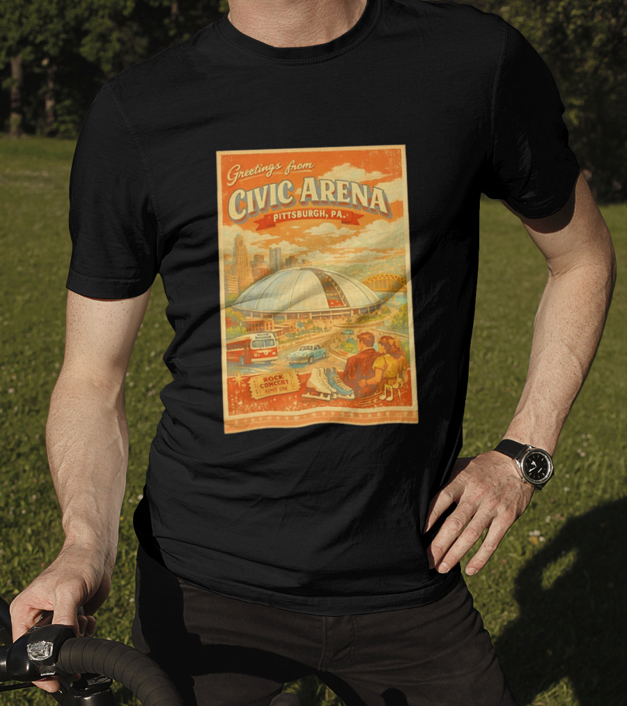 Greetings From Civic Arena Pittsburgh PA Rock Concert Admit One T-Shirt