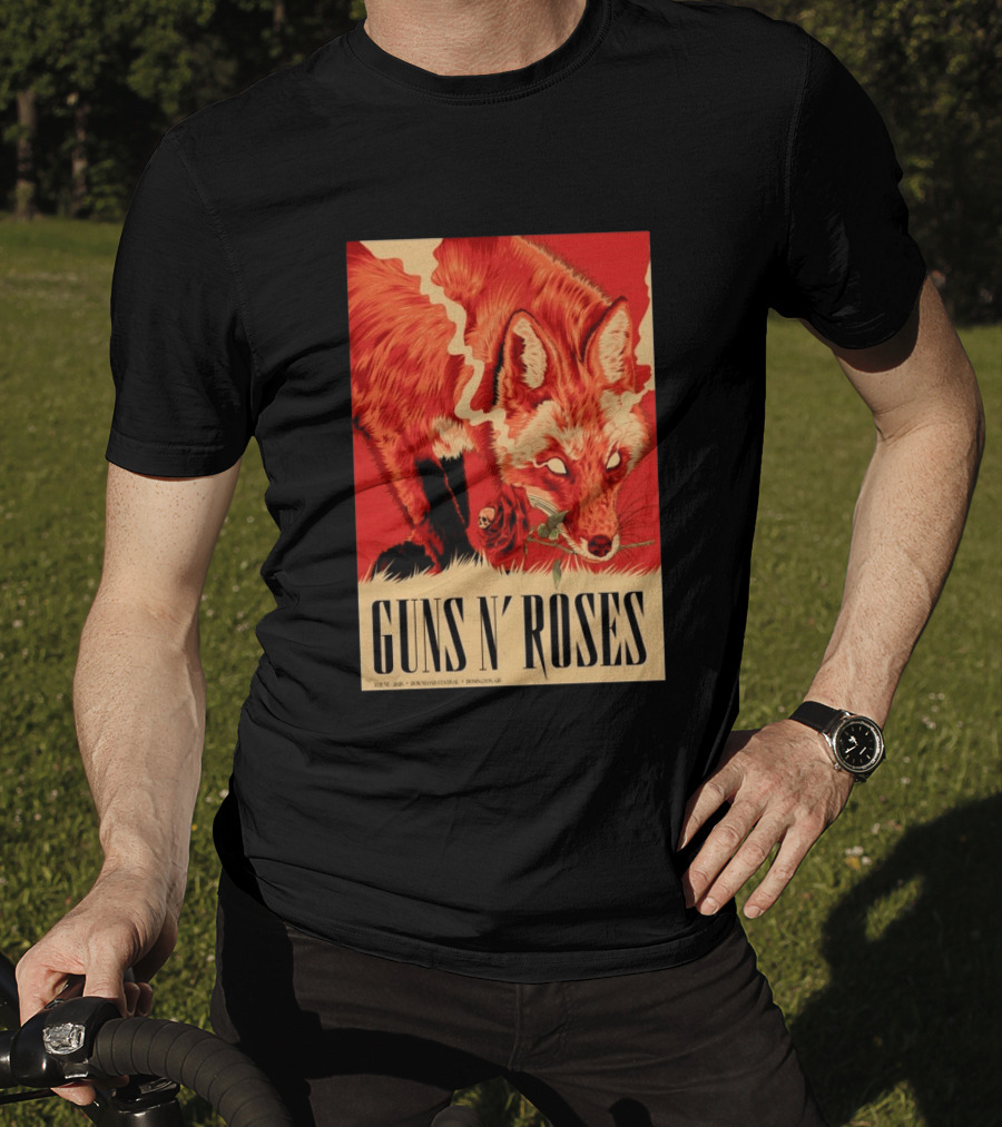 Guns N' Roses Fox With Rose Download Festival June 13 2026 Donington Park Castle Donington Leicestershire T-Shirt