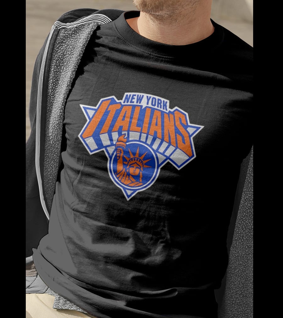 New York Italians Statue Of Liberty Knicks Basketball T-Shirt