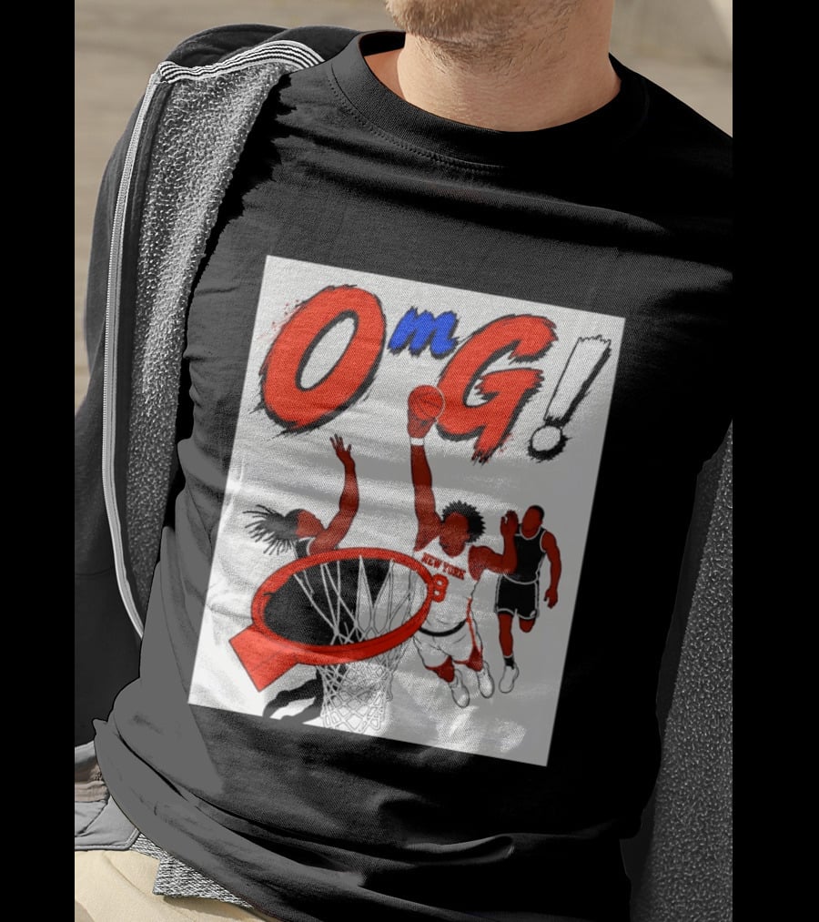 OMG OG Anunoby New York Knicks Dunking NBA 2026 Cartoon T-Shirt