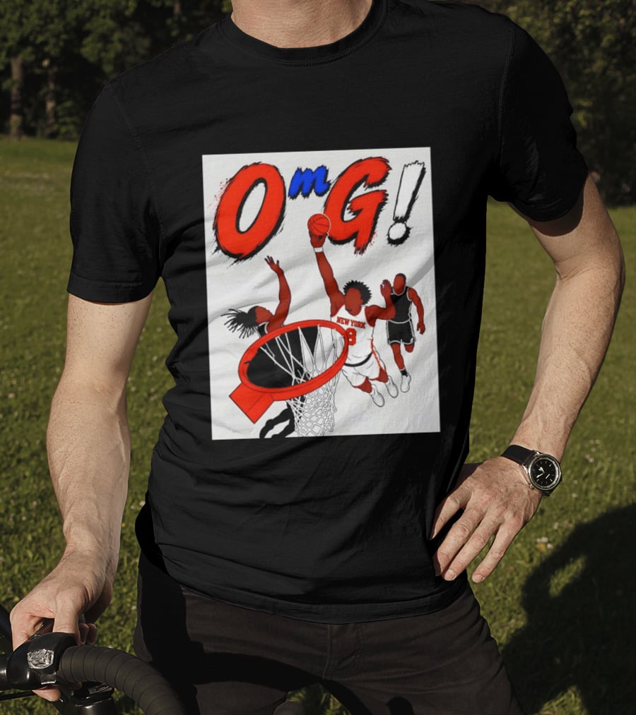 OMG OG Anunoby New York Knicks Dunking NBA 2026 Cartoon T-Shirt