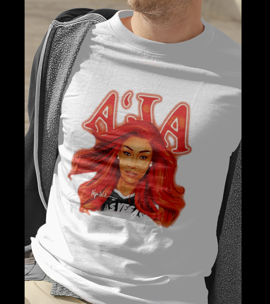 A'ja Wilson Aces Las Vegas Playa Society T-Shirt
