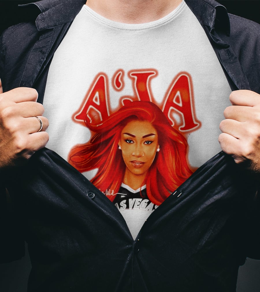 A'ja Wilson Aces Las Vegas Playa Society T-Shirt