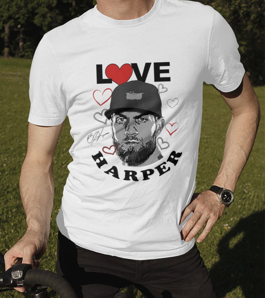 Love Bryce Harper Philadelphia Phillies Baseball Heart T-Shirt