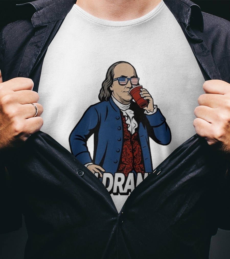 Ben Drankin Benjamin Franklin 4th Of July Patriotic Red Cup USA Glasses T-Shirt
