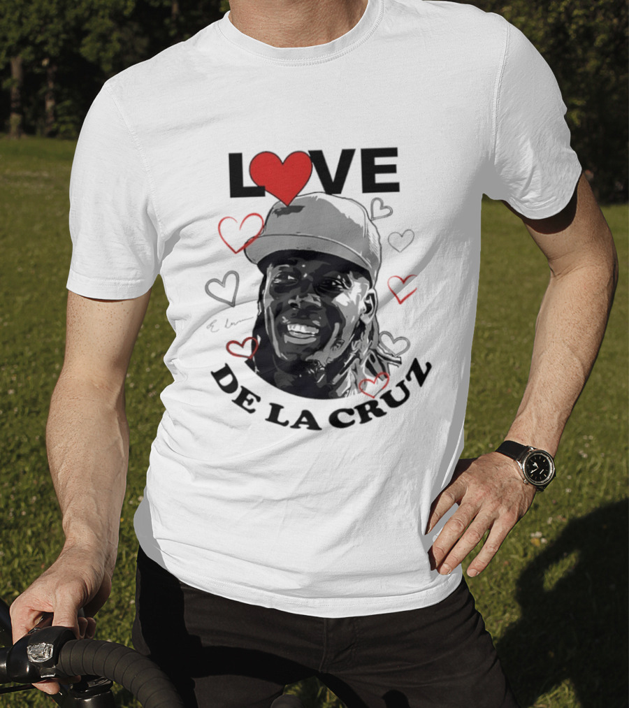 Love Heart Design Elly De La Cruz Cincinnati Reds Baseball T-Shirt