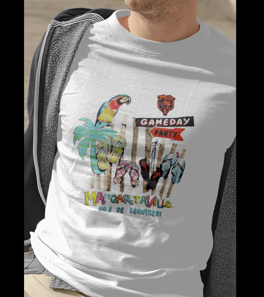 Chicago Bears Margaritaville Gameday Party No Shoes Required T-Shirt