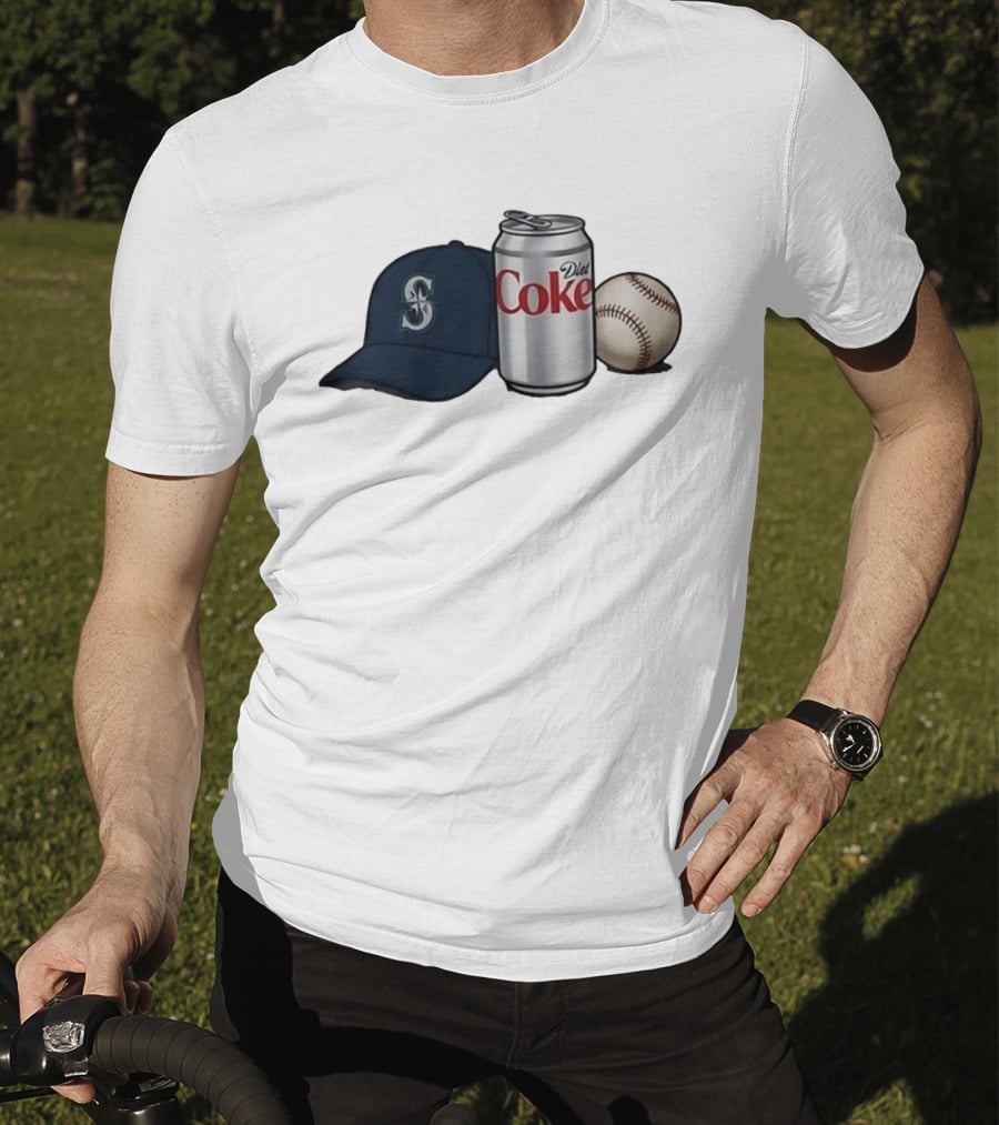 Mariners Diet Coke Baseball Cap And Ball T-Shirt