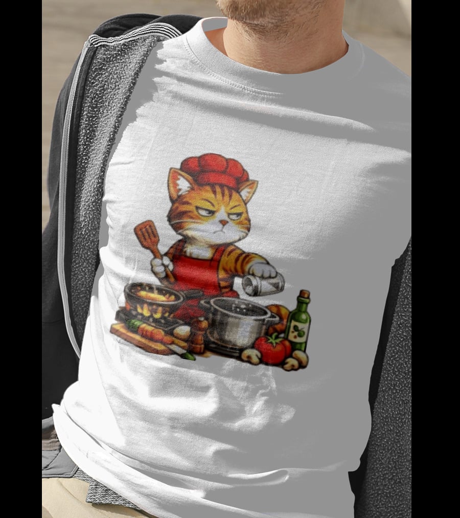 I Cook Better When You're Not Ing Cat Chef Cooking Scene T-Shirt