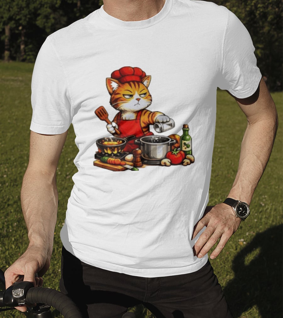I Cook Better When You're Not Ing Cat Chef Cooking Scene T-Shirt