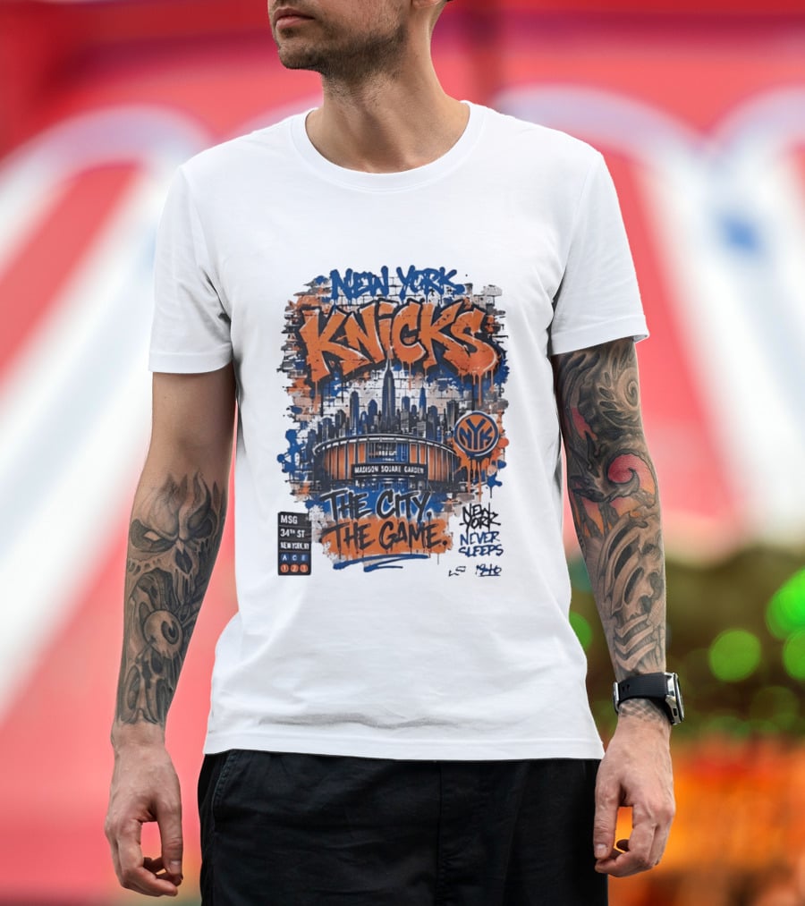 New York Knicks MSG Madison Square Garden 34th Street Graffiti T-Shirt