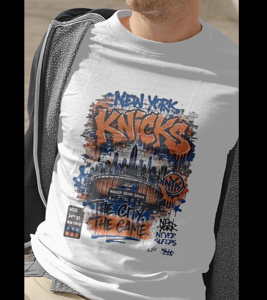 New York Knicks MSG Madison Square Garden 34th Street Graffiti T-Shirt