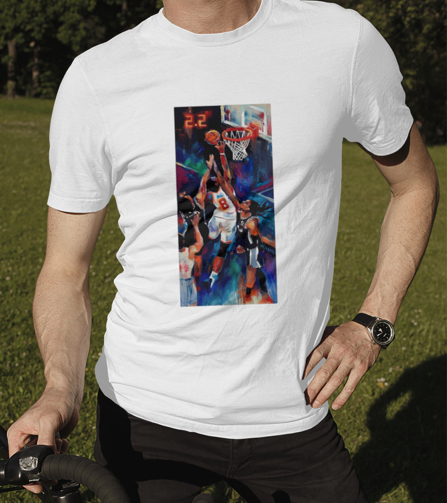 OG Anunoby Tip In 2.2 New York Knicks NBA Basketball Player Action T-Shirt