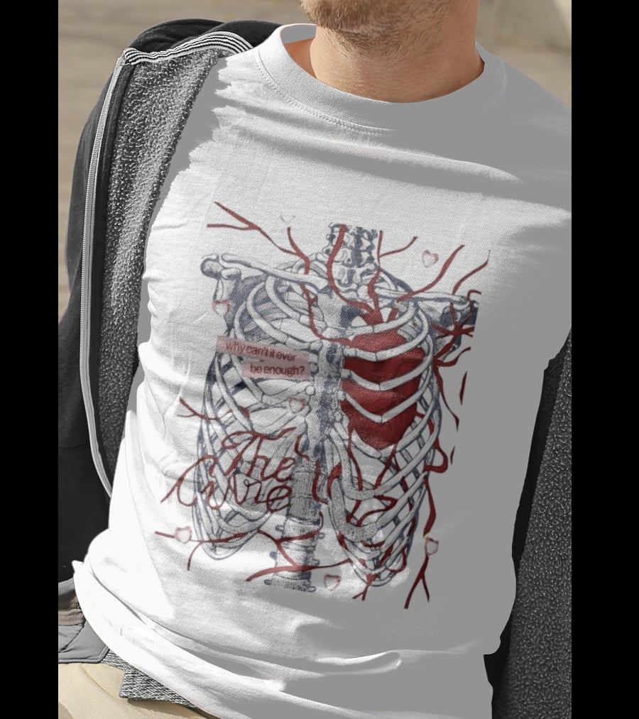 Olivia Rodrigo The Cure Why Can't I Ever Be Enough Skeleton Ribs Heart T-Shirt