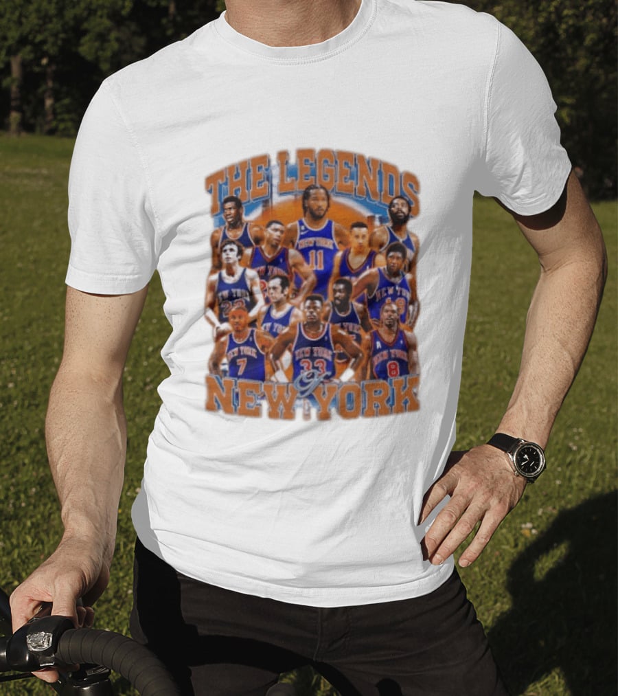 The Legends Of New York Basketball Collage T-Shirt