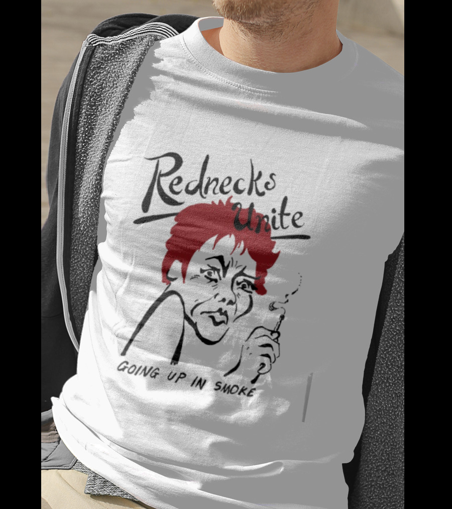 Rednecks Unite Going Up In Smoke Retro Cartoon Style Smoking T-Shirt