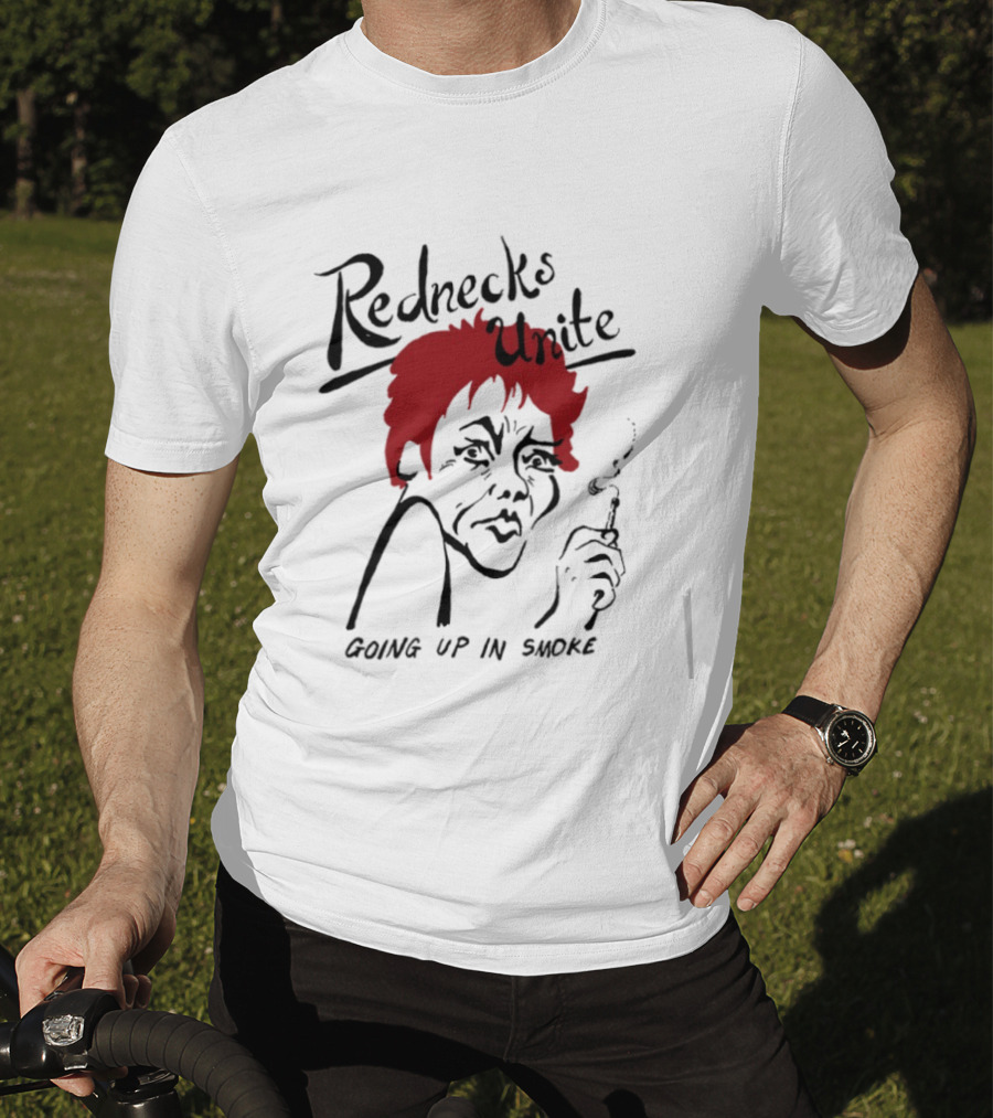 Rednecks Unite Going Up In Smoke Retro Cartoon Style Smoking T-Shirt