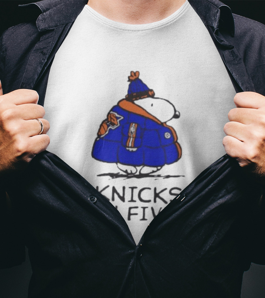 Snoopy Knicks In Five Peanuts Basketball Fan T-Shirt