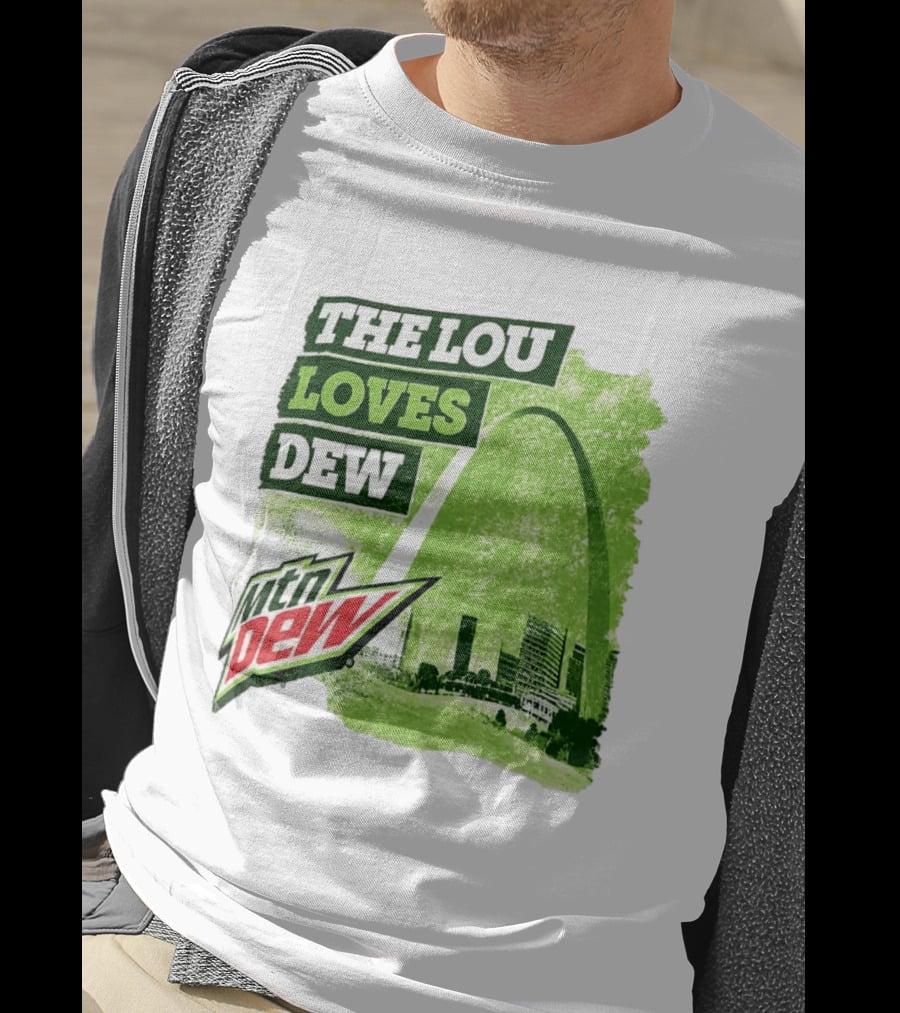 The Lou Loves Dew Mtn Dew St Louis Gateway Arch T-Shirt