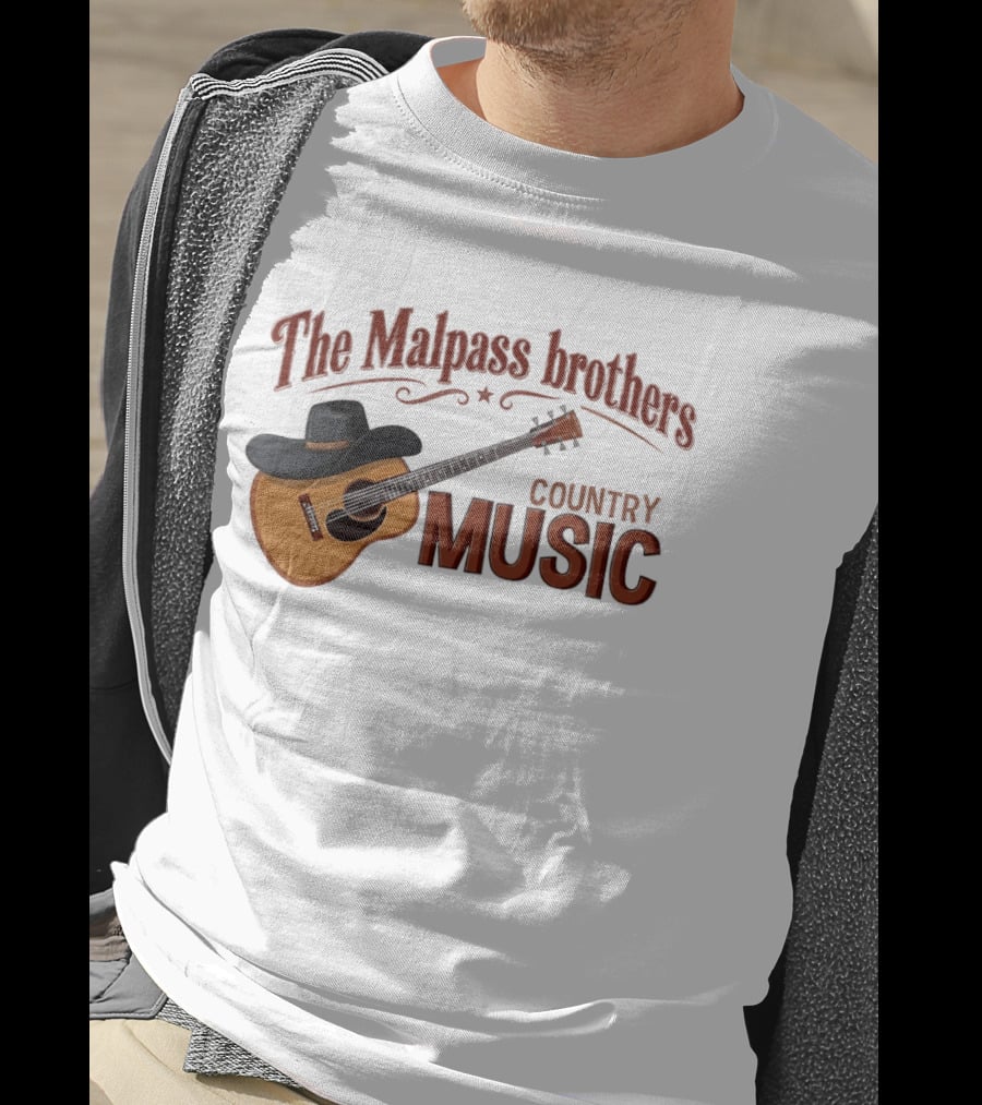 The Malpass Brothers Country Music Guitar And Cowboy Hat T-Shirt