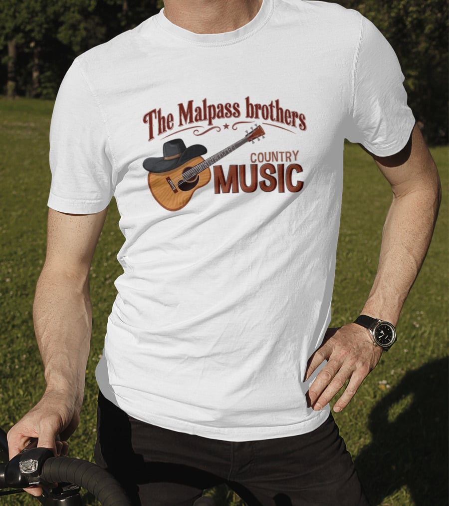 The Malpass Brothers Country Music Guitar And Cowboy Hat T-Shirt