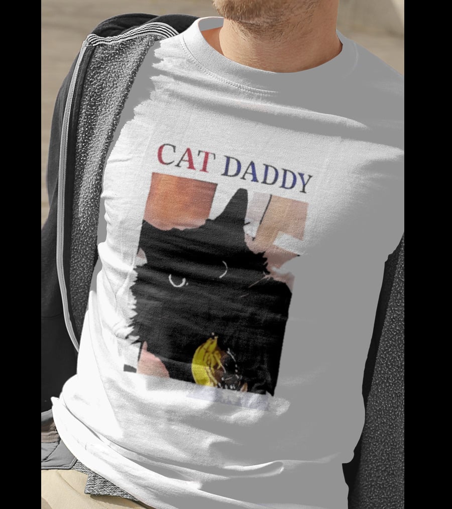 Cat Daddy Black Cat Image With Yellow Banana Accessory T-Shirt