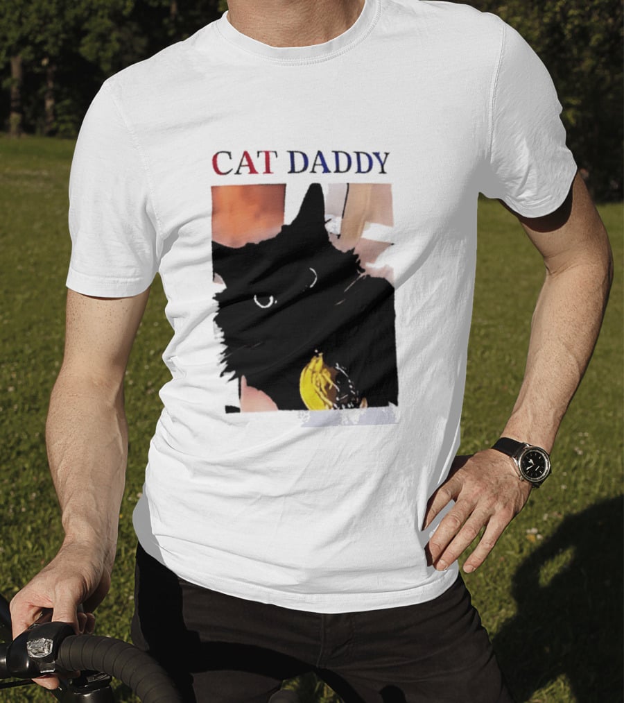 Cat Daddy Black Cat Image With Yellow Banana Accessory T-Shirt