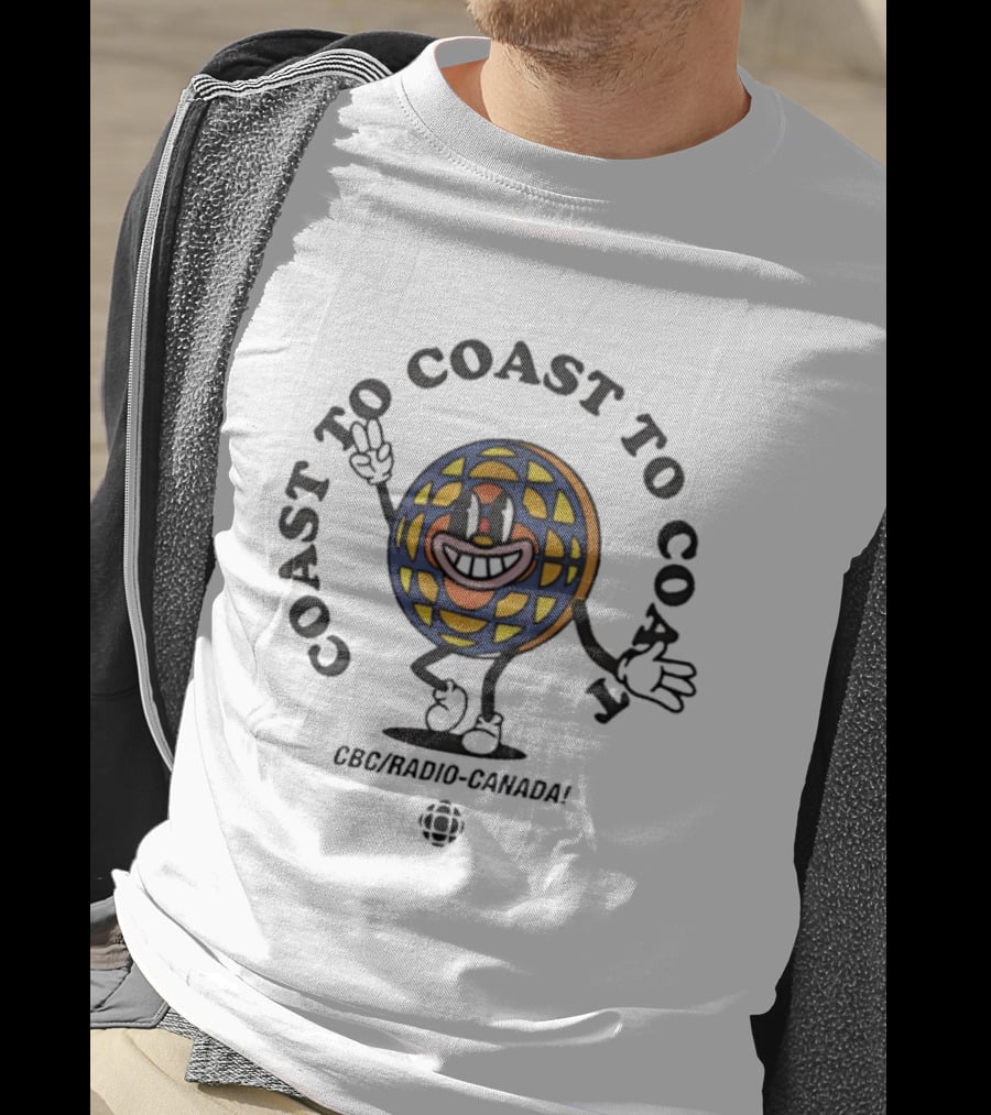 Coast To Coast To Coast CBC Radio Canada Character With Peace Sign T-Shirt