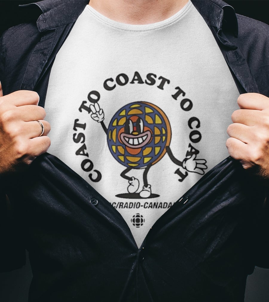 Coast To Coast To Coast CBC Radio Canada Character With Peace Sign T-Shirt