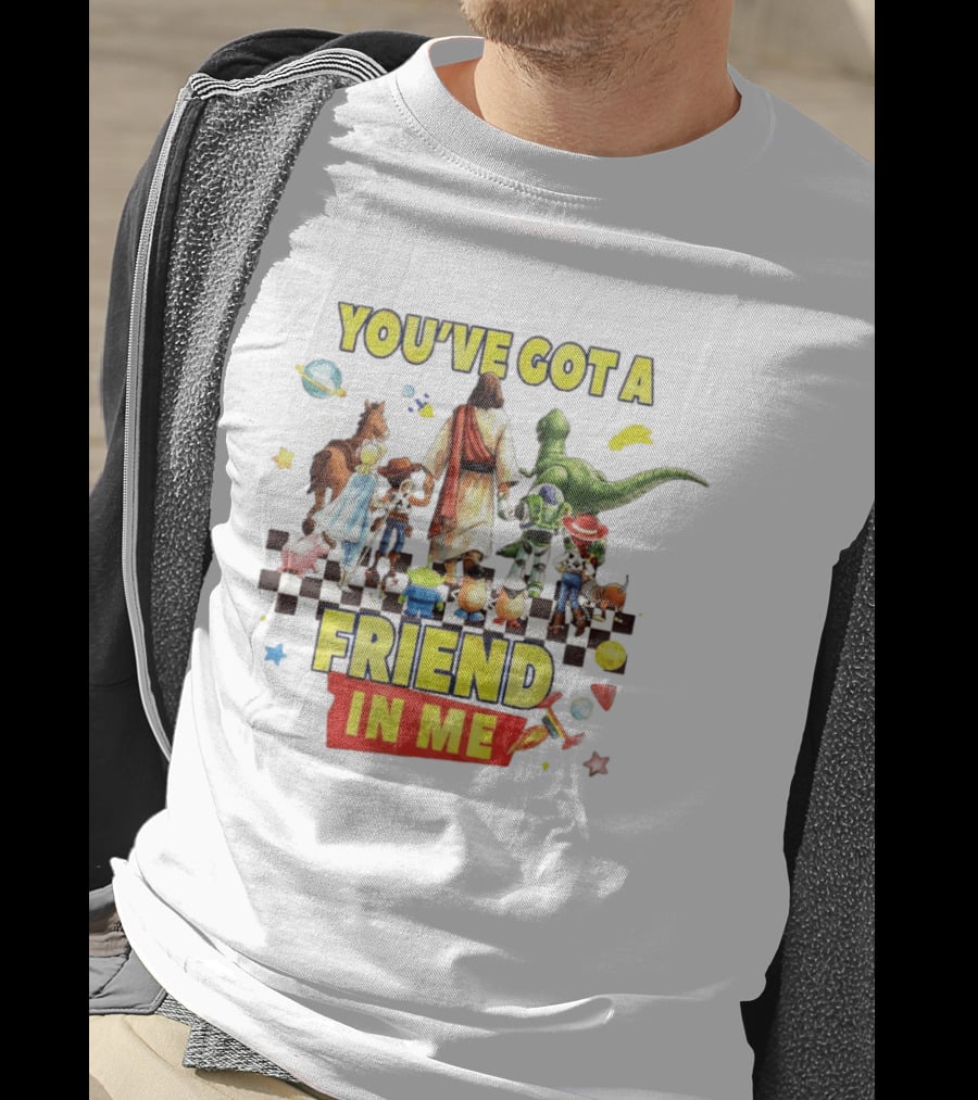 You've Got A Friend In Me Jesus Walking With Toy Story Characters T-Shirt