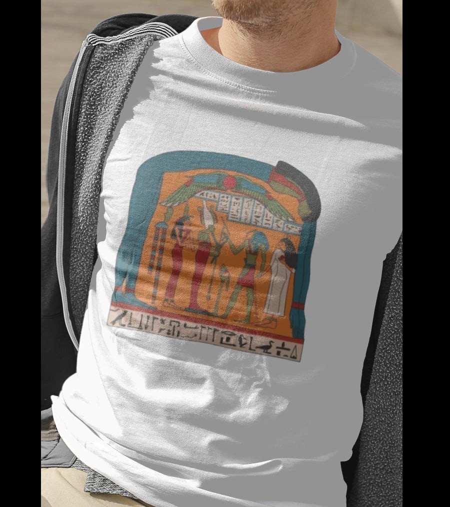 Panel Of Tabakenkhonsu Egyptian Hieroglyphs And Deities T-Shirt