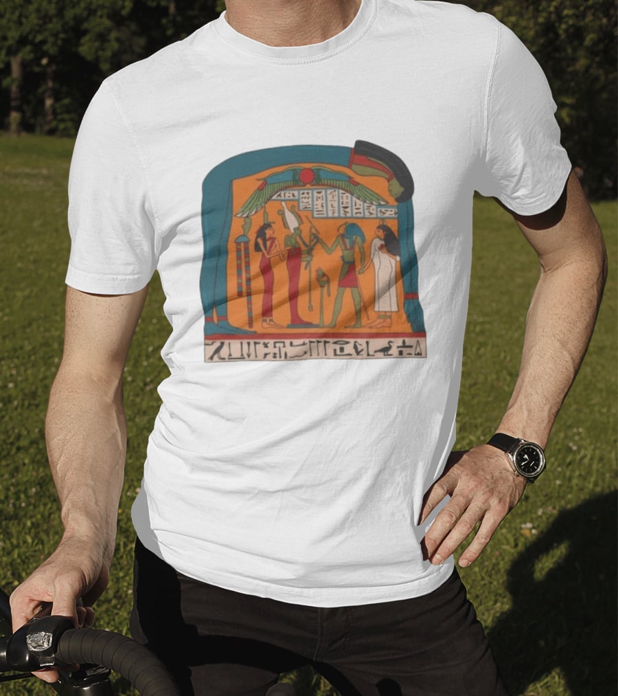 Panel Of Tabakenkhonsu Egyptian Hieroglyphs And Deities T-Shirt
