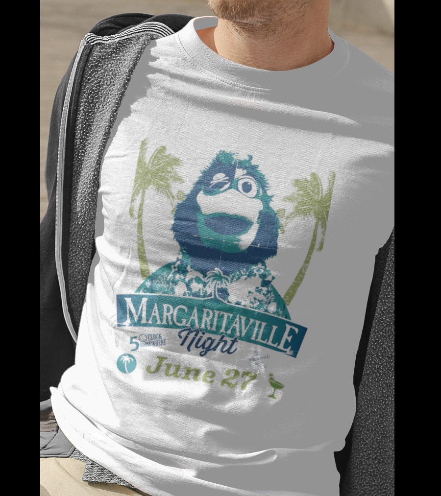 Philly Phanatic Margaritaville Night 5 O' Somewhere June 27 Palm Trees T-Shirt